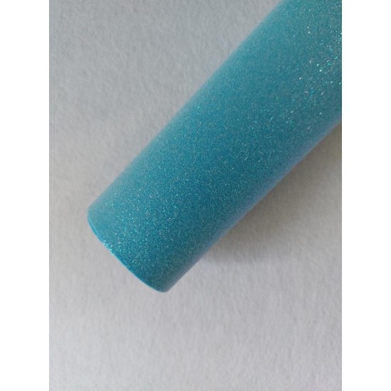 Глиттерный фоамиран 2 мм  20*30 см перламутровый голубой, цена за лист